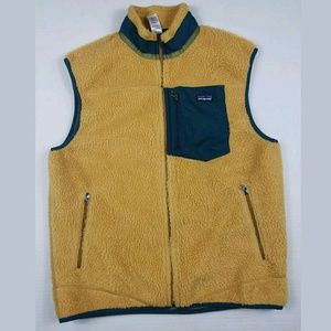 Patagonia Gold Green Retro Classic Pile Vest L